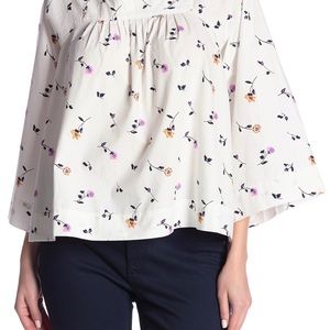 Madewell Sweet blossoms square neck peasant top